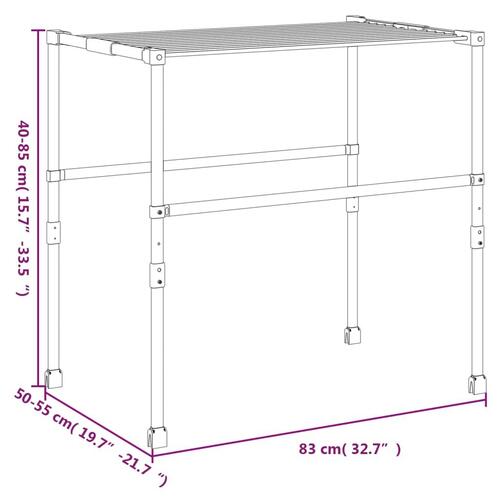 Tørrestativ 83x(50-55)x(40-85) cm aluminium