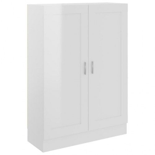 Bogskab 82,5x30,5x115 cm konstrueret træ hvid højglans