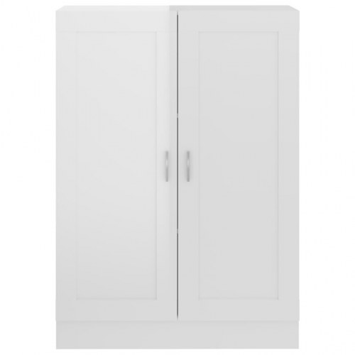 Bogskab 82,5x30,5x115 cm konstrueret træ hvid højglans
