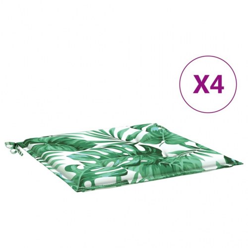 Stolehynder 4 stk. 40×40×4 cm i oxfordstof - bladmønster