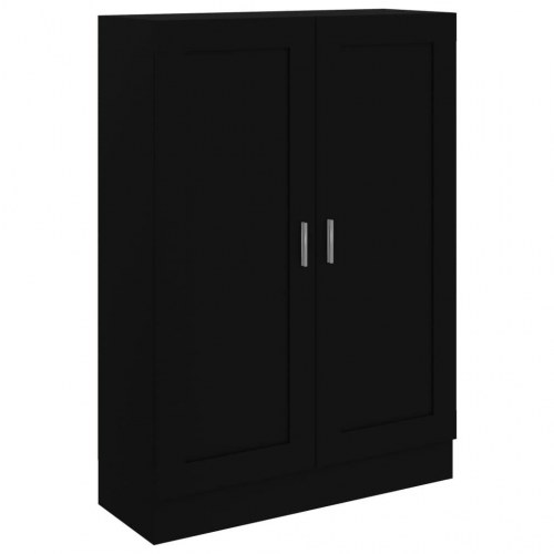 Bogskab 82,5x30,5x115 cm konstrueret træ sort højglans