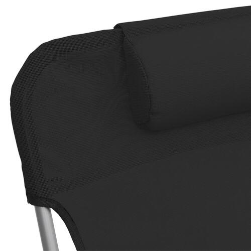 Foldbare liggestole 2 stk. textilene og stål sort