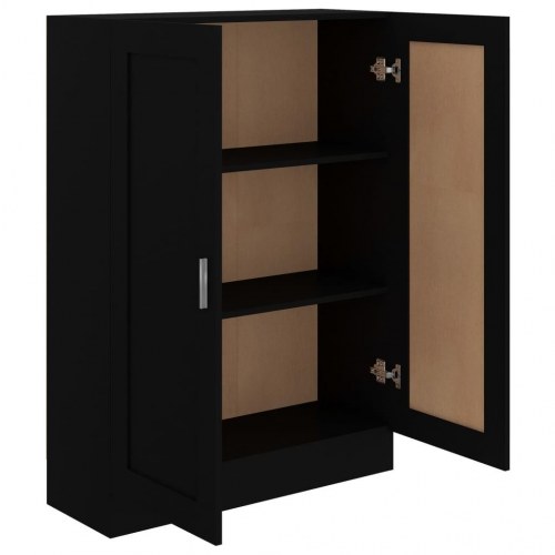 Bogskab 82,5x30,5x115 cm konstrueret træ sort højglans
