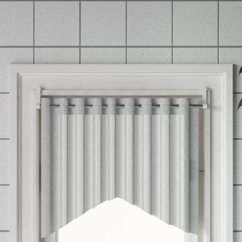 Gardinstænger 2 stk. 40-60 cm aluminium hvid og sølvfarvet