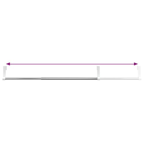 Gardinstænger 2 stk. 40-60 cm aluminium hvid og sølvfarvet