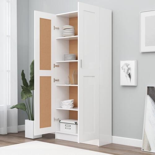 Bogskab 82,5x30,5x185,5 cm konstrueret træ hvid