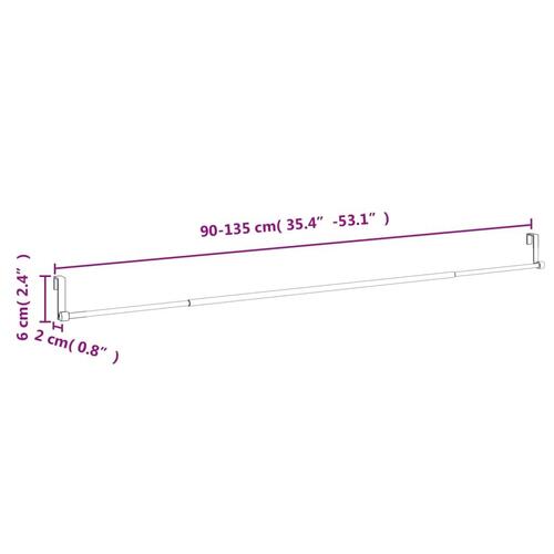 Gardinstænger 2 stk. 90-135 cm aluminium hvid og sølvfarvet