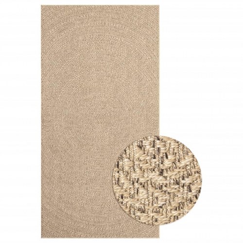 Gulvtæppe ZIZUR 80x150 cm jute-look indendørs og udendørs