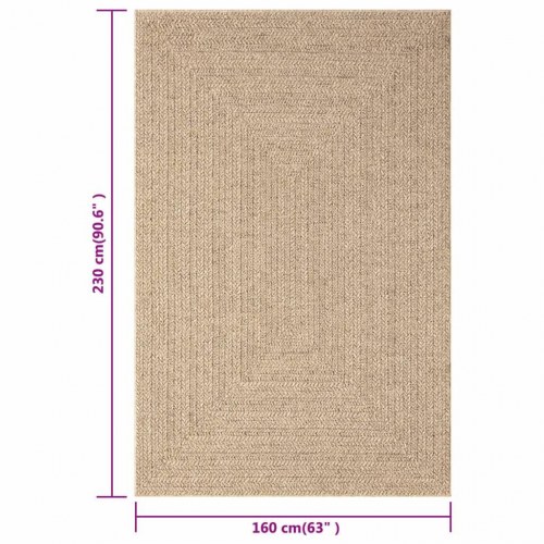 Gulvtæppe ZIZUR 160x230 cm jute-look indendørs og udendørs