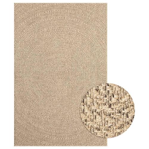 Gulvtæppe 160x230 cm jute-look indendørs og udendørs