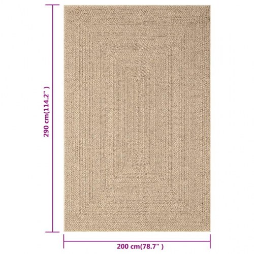 Gulvtæppe ZIZUR 200x290 cm jute-look indendørs og udendørs