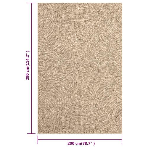 Gulvtæppe ZIZUR 200x290 cm jute-look indendørs og udendørs