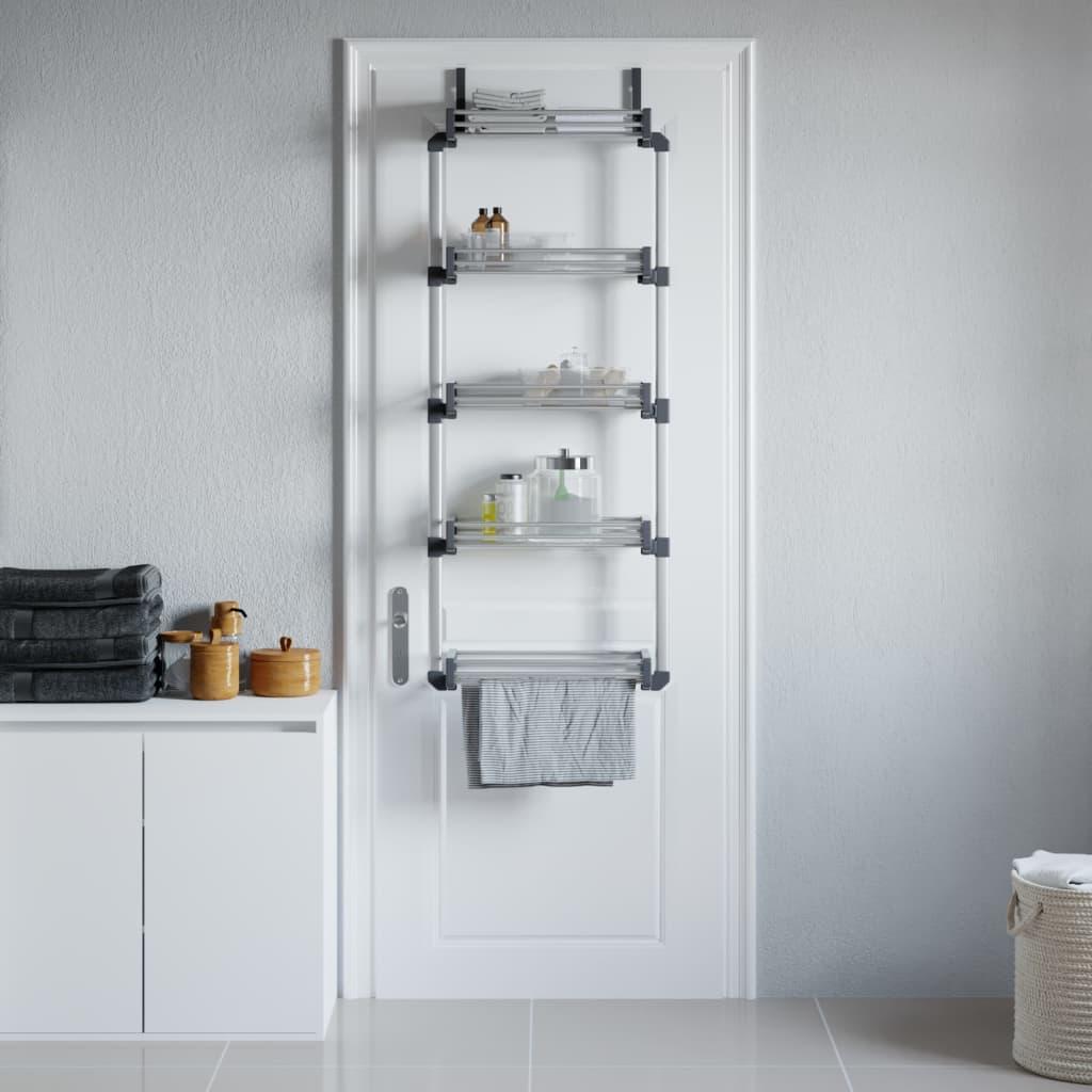 Reol med 5 hylder til dør 52x20x135 cm aluminium