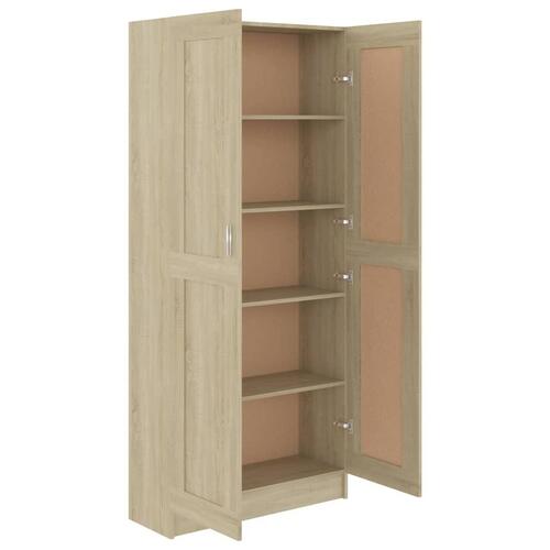 Bogskab 82,5x30,5x185,5 cm konstrueret træ sonoma-eg