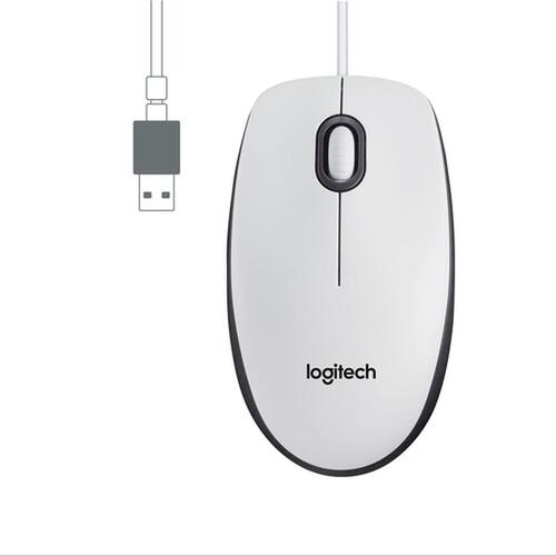 Mus med kabel og optisk sensor Logitech M100 Hvid 1000 dpi
