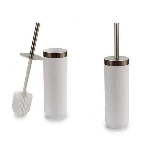 Toiletbørste Hvid Sølvfarvet Plastik 9,5 x 38,5 x 9,5 cm (6 enheder)