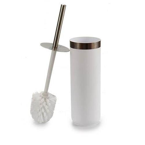 Toiletbørste Hvid Sølvfarvet Plastik 9,5 x 38,5 x 9,5 cm (6 enheder)