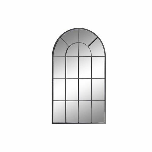 Vægspejl Sort Krystal Jern Spejl Vindue 70 x 2,5 x 120 cm 70 x 1,8 x 120 cm