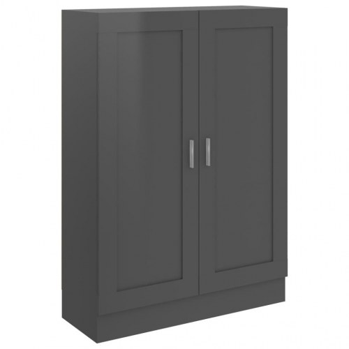 Bogskab 82,5x30,5x115 cm konstrueret træ grå højglans