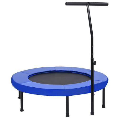 Fitnesstrampolin med håndtag og sikkerhedspude 102 cm
