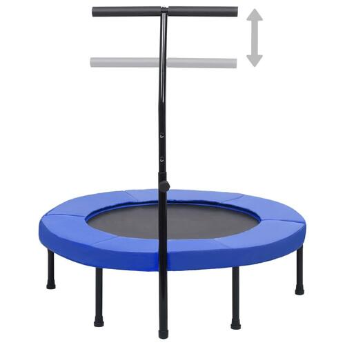 Fitnesstrampolin med håndtag og sikkerhedspude 102 cm