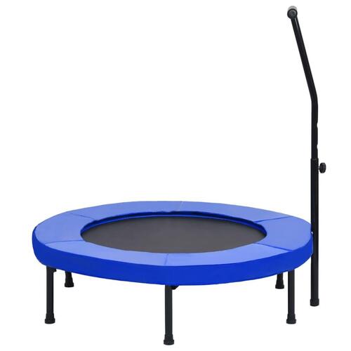 Fitnesstrampolin med håndtag og sikkerhedspude 102 cm