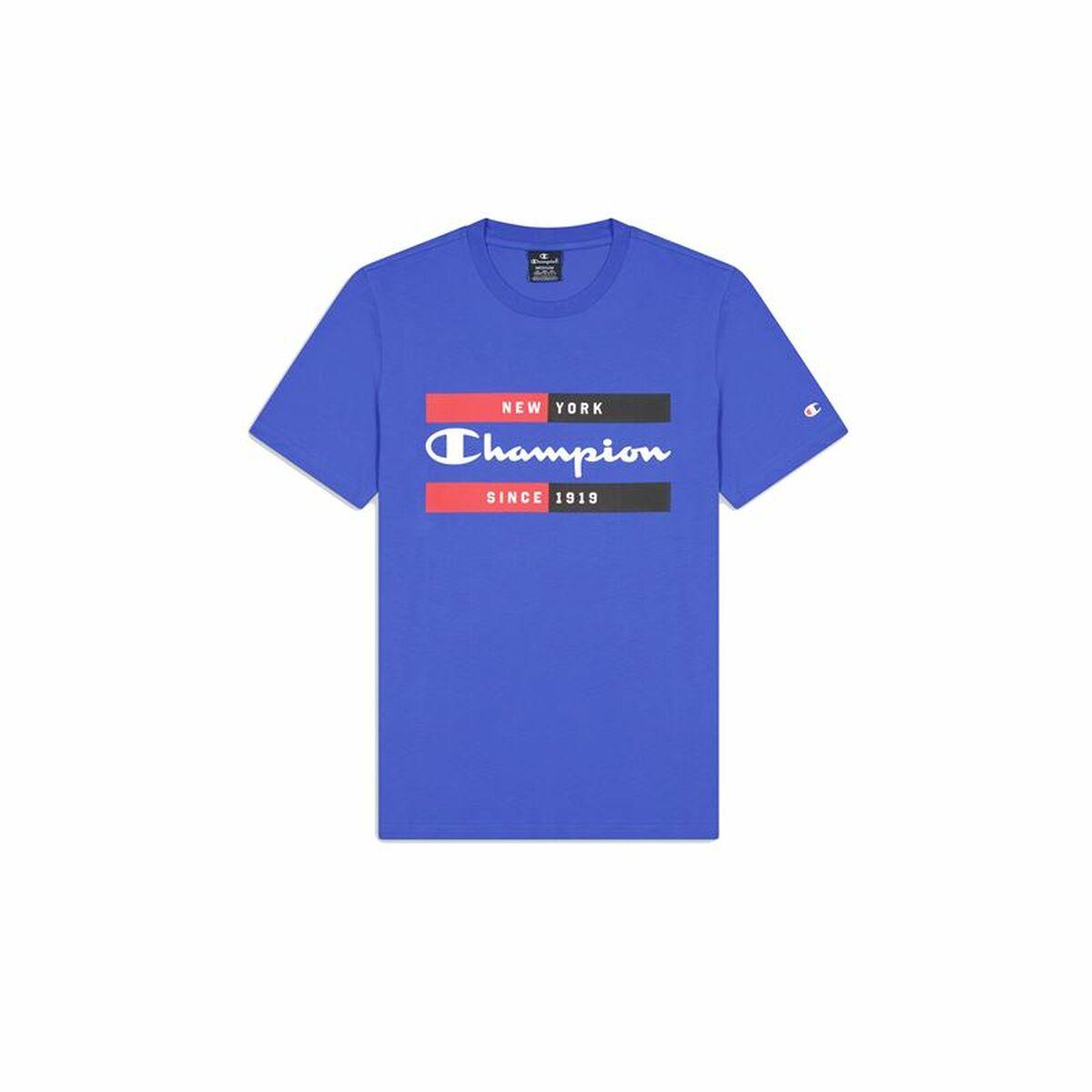 Kortærmet T-shirt til Mænd Champion Crewneck Blå XL