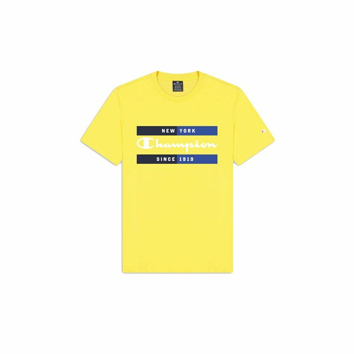 Kortærmet T-shirt til Mænd Champion Crewneck Gul XL