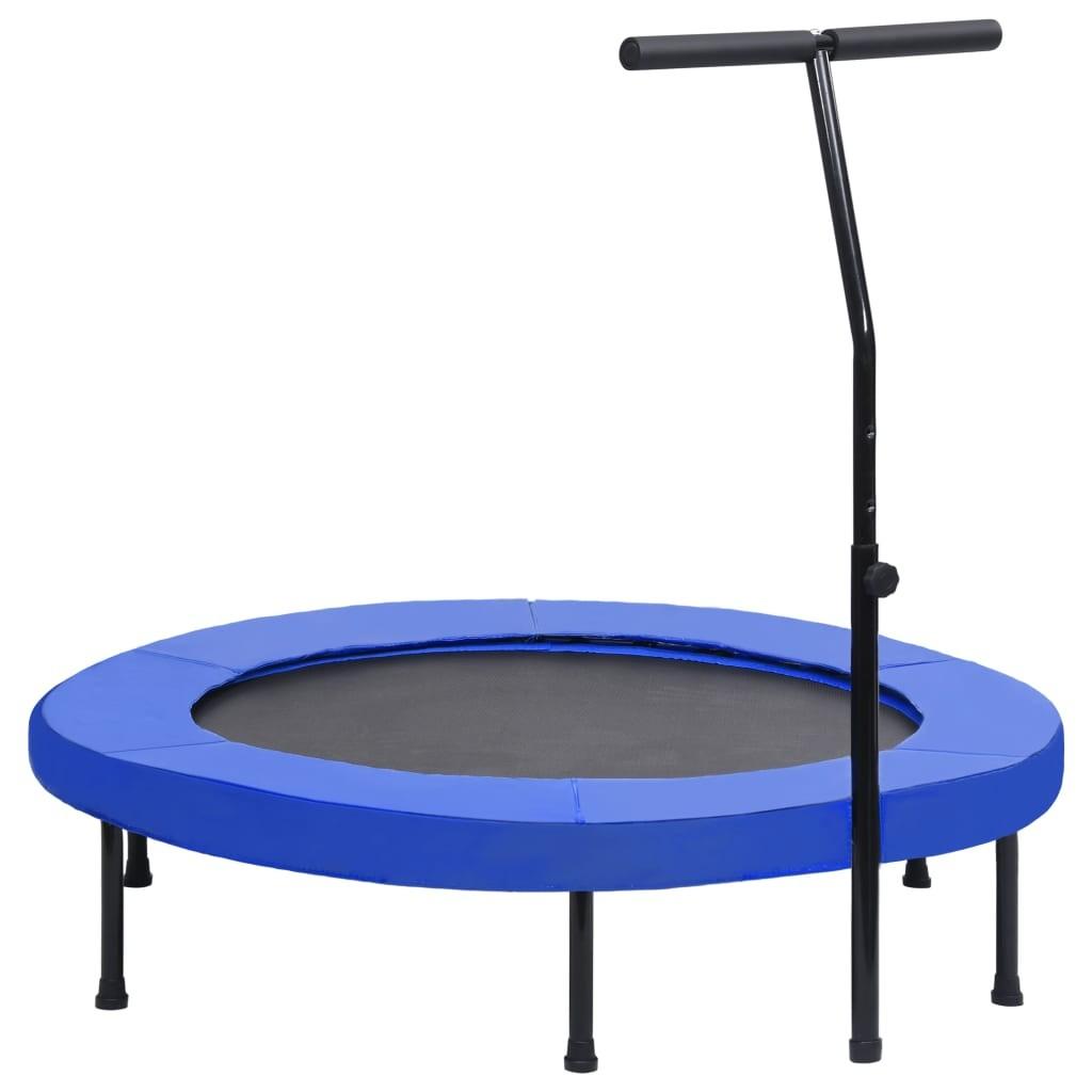 Fitnesstrampolin med håndtag og sikkerhedspude 122 cm