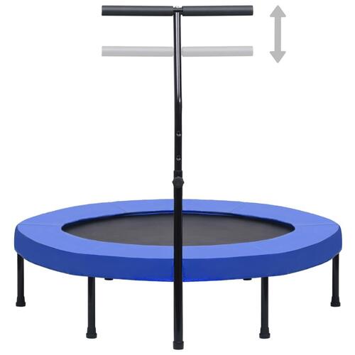 Fitnesstrampolin med håndtag og sikkerhedspude 122 cm