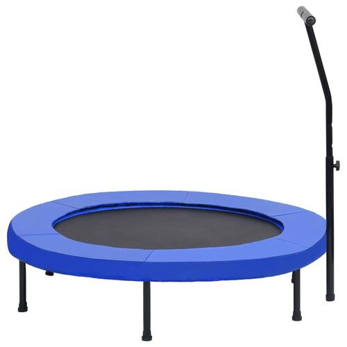 Fitnesstrampolin med håndtag og sikkerhedspude 122 cm