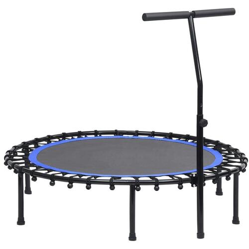 Fitnesstrampolin med håndtag og sikkerhedspude 122 cm