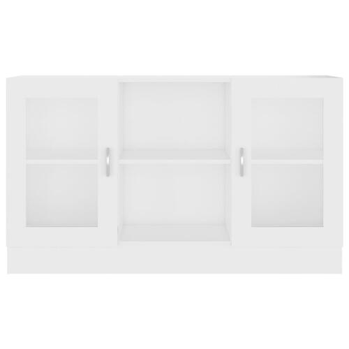 Vitrineskab 120x30,5x70 cm konstrueret træ hvid