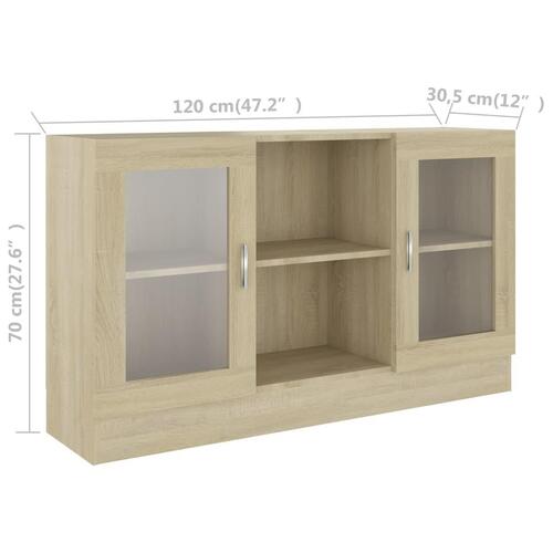 Skænk 120x30,5x70 cm konstrueret træ sonoma-eg