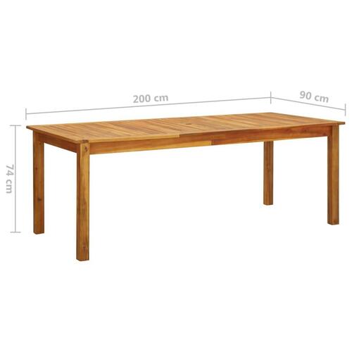Havebord 200x90x74 cm massivt akacietræ