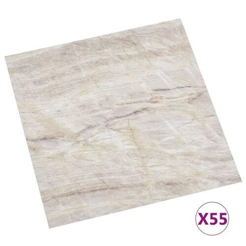 Selvklæbende gulvbrædder 55 stk. 5,11 m² PVC beige
