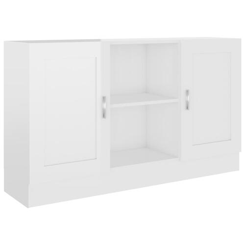 Skænk 120x30,5x70 cm konstrueret træ hvid højglans