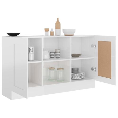 Skænk 120x30,5x70 cm konstrueret træ hvid højglans