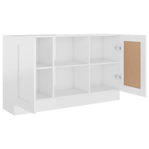 Skænk 120x30,5x70 cm konstrueret træ hvid højglans