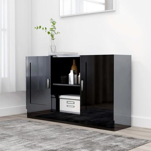 Skænk 120x30,5x70 cm konstrueret træ sort højglans