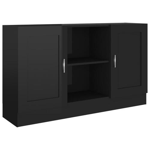 Skænk 120x30,5x70 cm konstrueret træ sort højglans