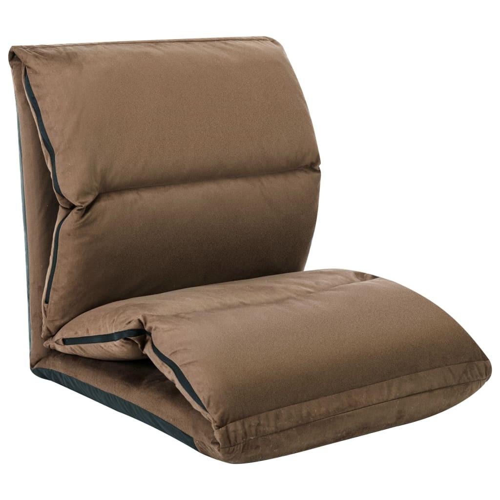 Foldbar gulvstol mikrofiber gråbrun