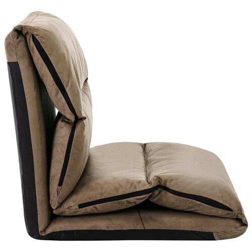 Foldbar gulvstol mikrofiber gråbrun