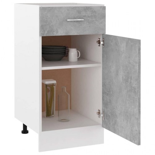Underskab med skuffe 40×46×81,5 cm - konstrueret træ, betongrå