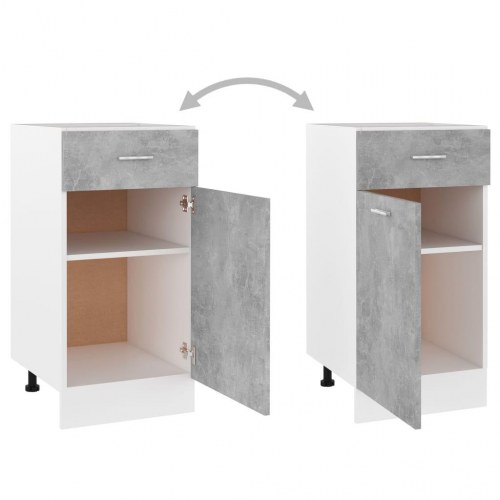 Underskab med skuffe 40×46×81,5 cm - konstrueret træ, betongrå