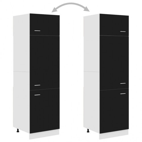 Køleskabsskab Lyon - sort 60 × 57 × 207 cm i konstrueret træ