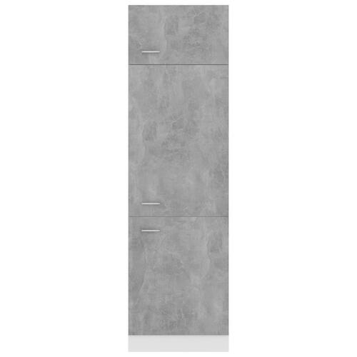 Indbygningsskab til køl 60x57x207 cm konstrueret træ betongrå