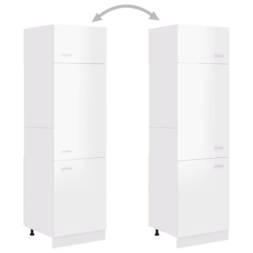 Skab til køleskab 60x57x207 cm spånplade hvid højglans