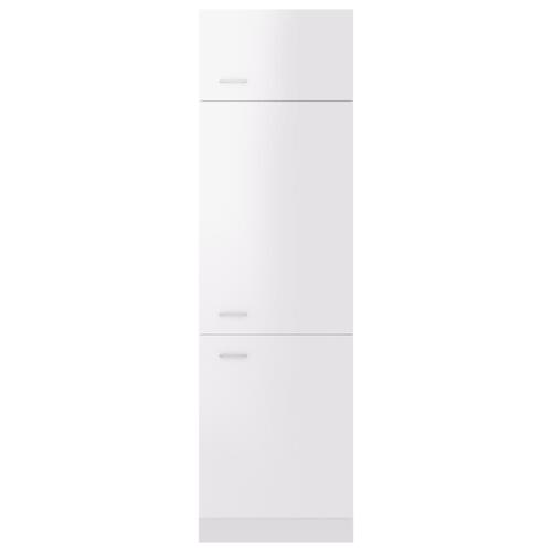 Skab til køleskab 60x57x207 cm spånplade hvid højglans