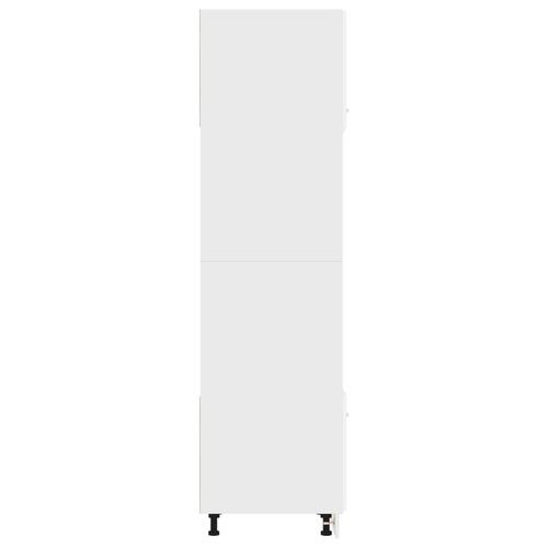 Køkkenskab til mikroovn 60x57x207 cm konstrueret træ hvid